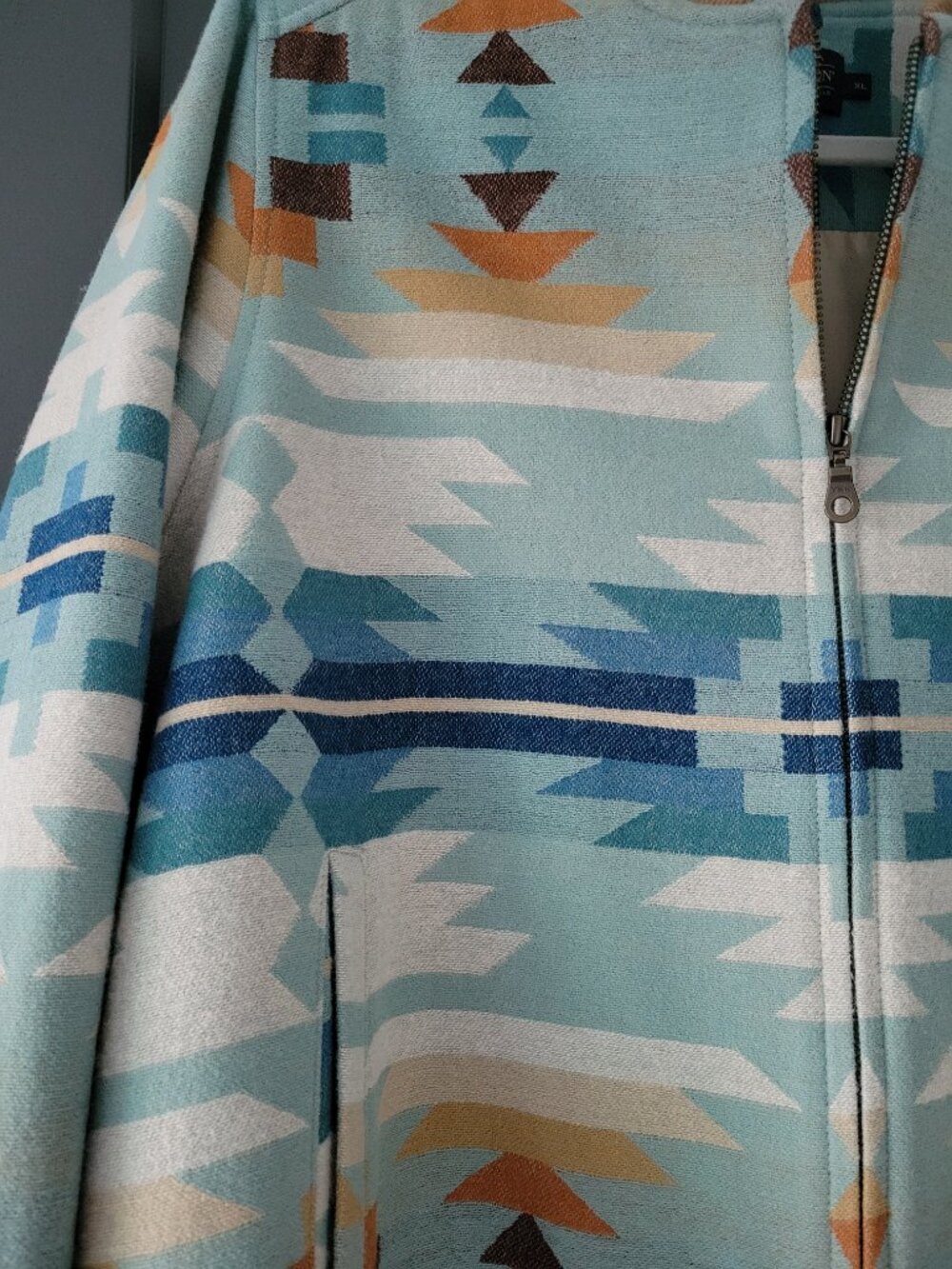 Limited-edition Pendleton Aqua Rio Rancher Wool Bomber Jacket Mint Condition XL - Picture 8 of 16